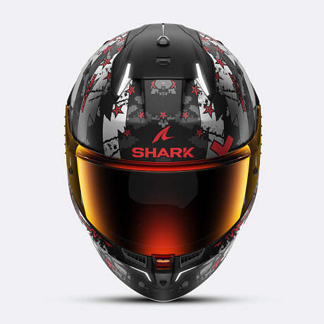 Мотошлем Shark Skwal I3 Hellcat Mat Black/Chrome/Red S