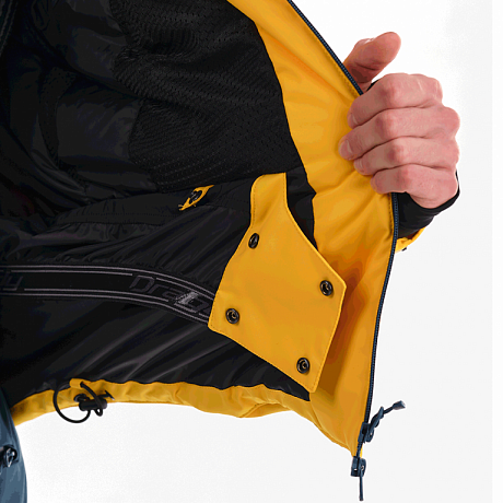 Куртка горнолыжная утепленная Dragonfly Gravity Premium Man Yellow-Dark Ocean