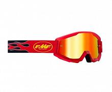 100% Маска кросс FMF Powercore Flame Red/Red lens