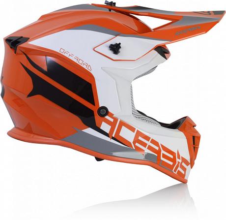 Мотошлем кроссовый Acerbis Linear, Оранжевый/Белый XS