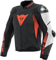 Куртка кожаная DAINESE SPEED 4 PERF. BLACK-MATT/WHITE/FLUO-RED