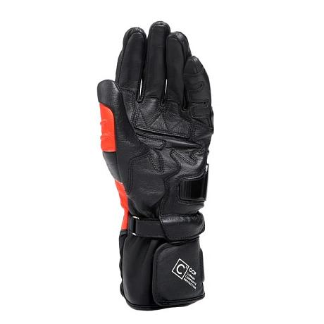 Перчатки кожаные Dainese Carbon 4 Long Black/fluo-red/white S