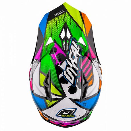Кроссовый шлем Oneal 10Series GLITCH чёрный/цветной