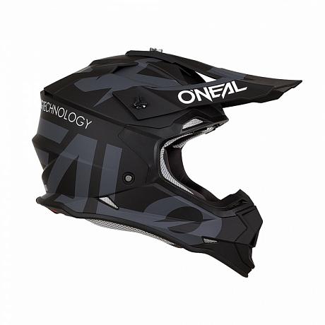 Кроссовый шлем Oneal 2Series RL SLICK черно-cерый