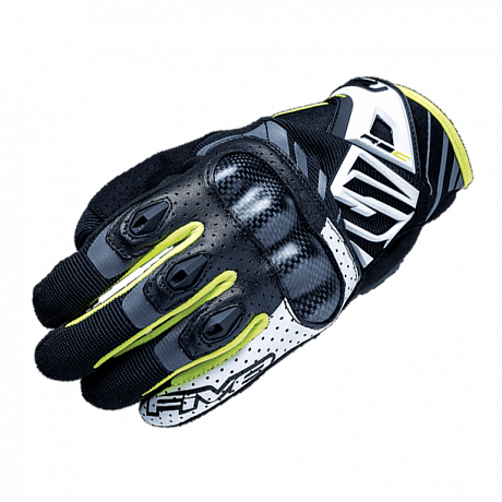 Мотоперчатки Five RS-C Glove white/fluo yellow M
