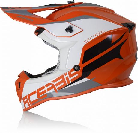 Мотошлем кроссовый Acerbis Linear, Оранжевый/Белый XS