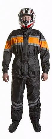 PROUD TO RIDE Дождевик (куртка+брюки), цвет Черный/Оранжевый M